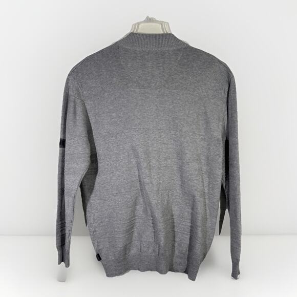 Jim Spencer Men’s L Gray Full Zip Cotton Cardigan Sweater - Picture 2 of 7